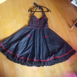 Dress Black & white polkadot pinup halter.